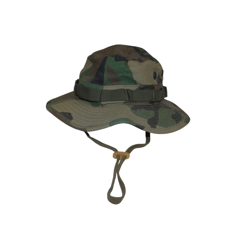 Woodland Camo Boonie Hat Sun Hot Military Style‎ Cotton Size 7 SKU 3165
